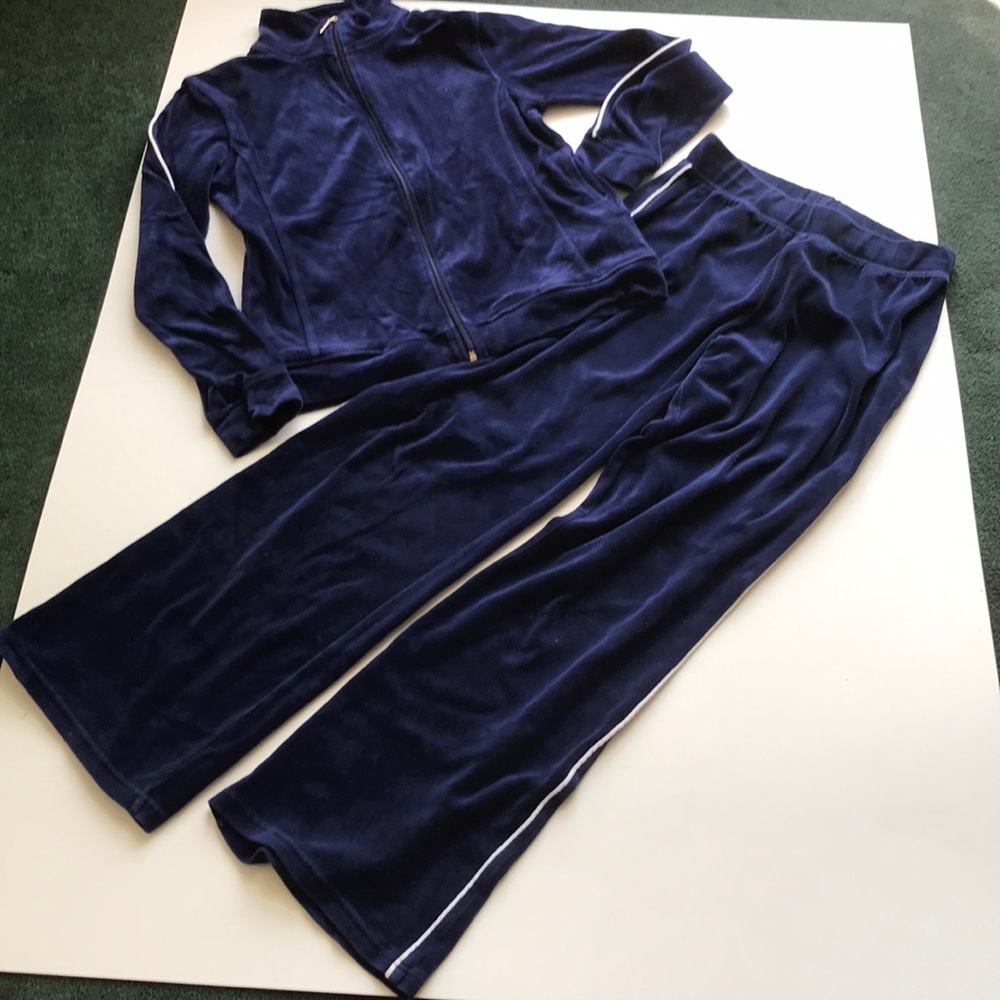 Soho Lady New York small blue velour jacket pants